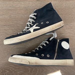 Men’s navy suede golden goose